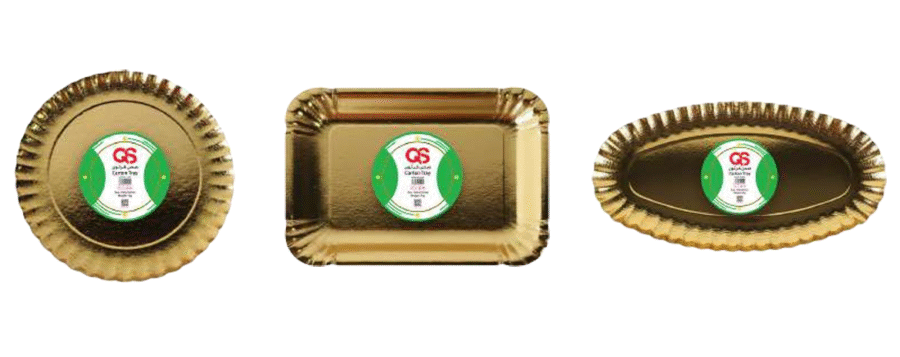 صحن كرتون ذهبي