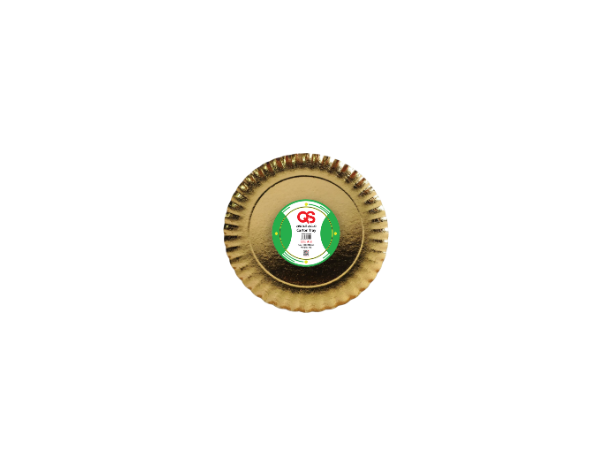 صحن كرتون ذهبي دائري