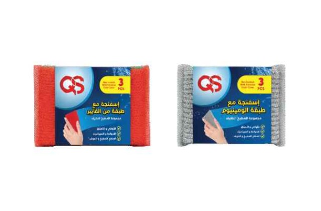 إسفنجة تنظيف مغطاة بطبقة فايبر / ألومنيوم